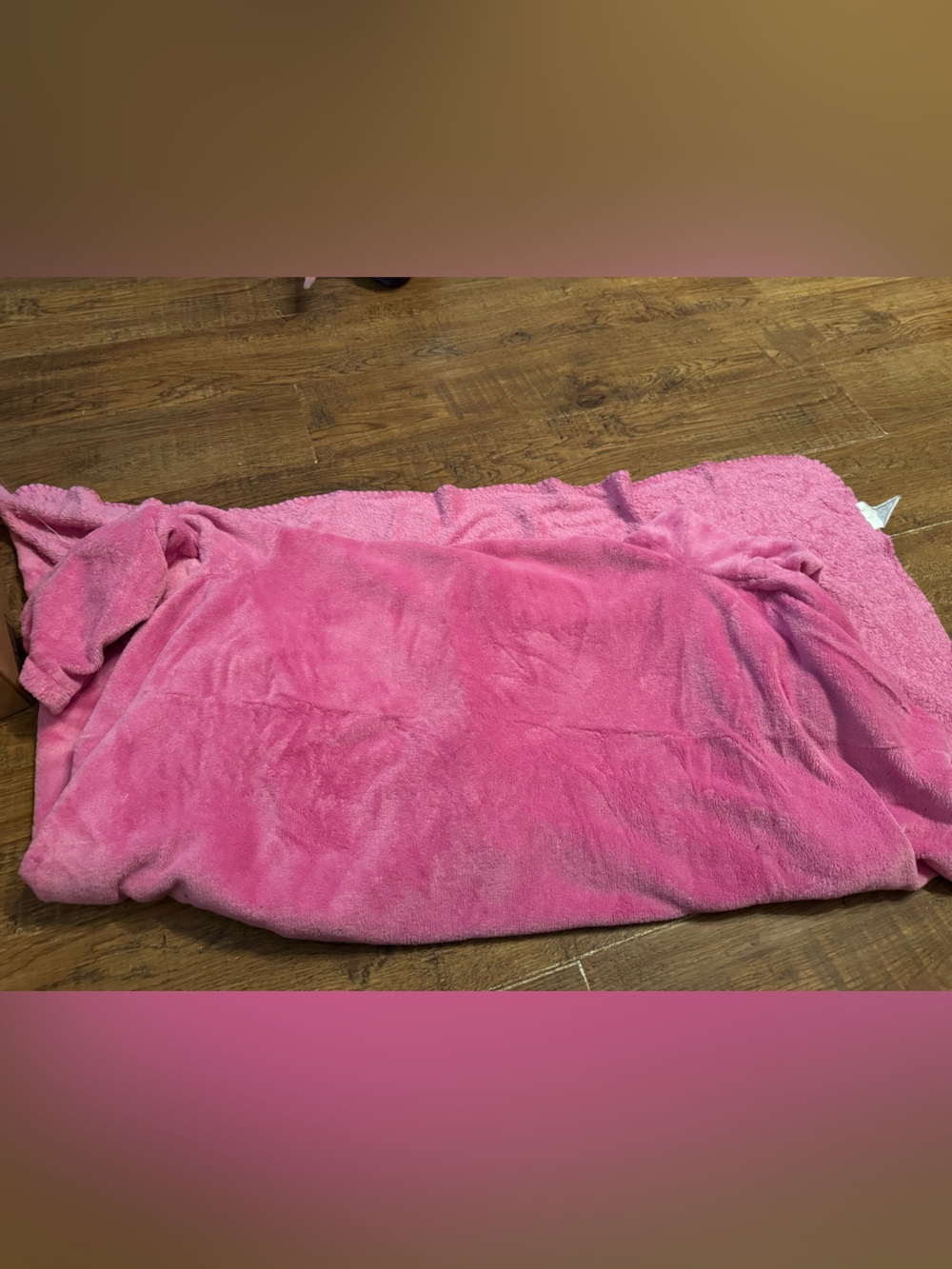 Child size pink Snuggie girls wearable blanket